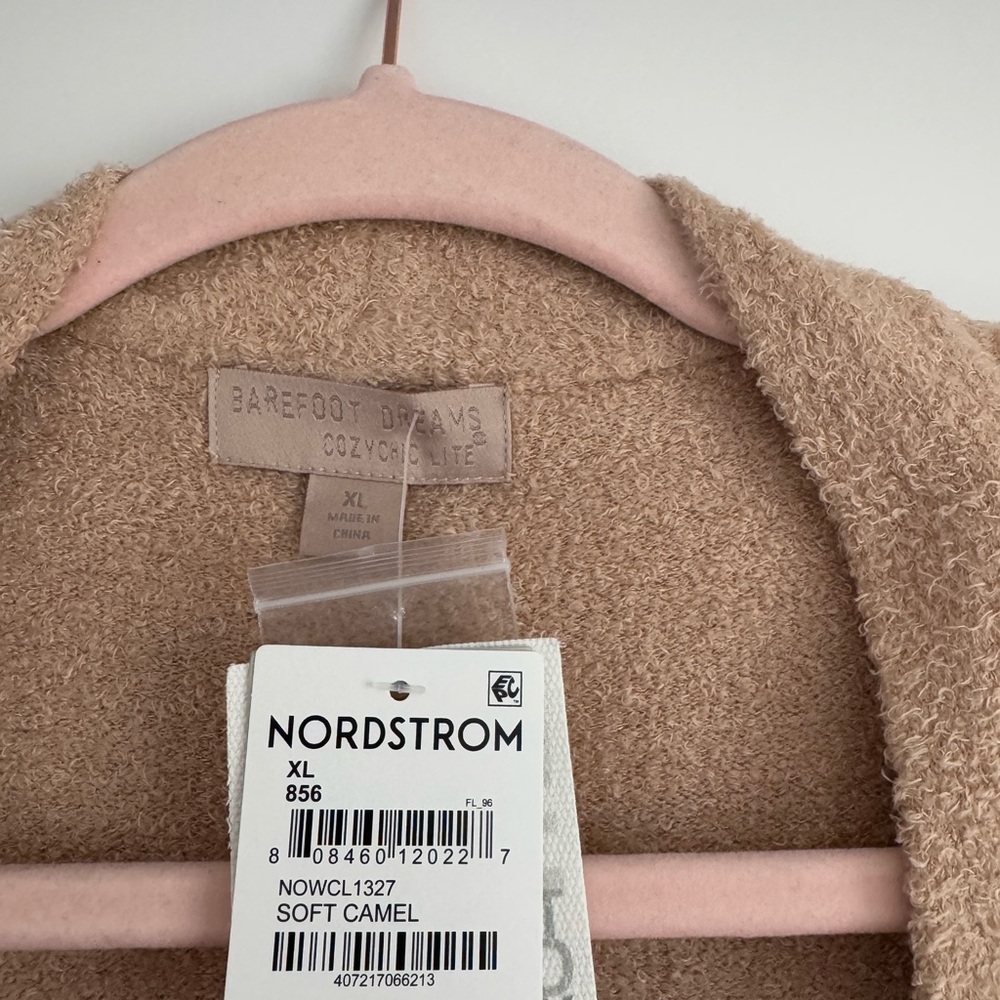 NWT Barefoot Dreams Tan Long Cardigan Sweater, Sz XL - Picture 4 of 6